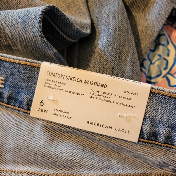 American Eagle Womens Low Rise Baggy Jeans Size 6 Distressed Skater Y2K NWT - Picture 10 of 10